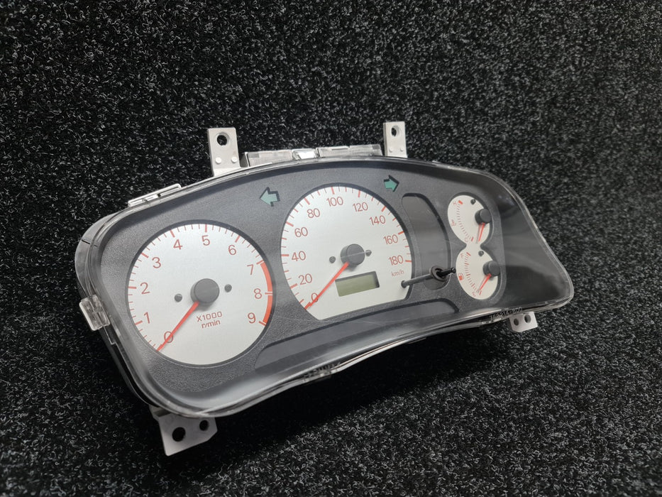 Genuine Mitsubishi Evolution 4 / 5 Dash Cluster 9,000 RPM 180 KM/H - WHITE Face - CN9A CP9A MR444140