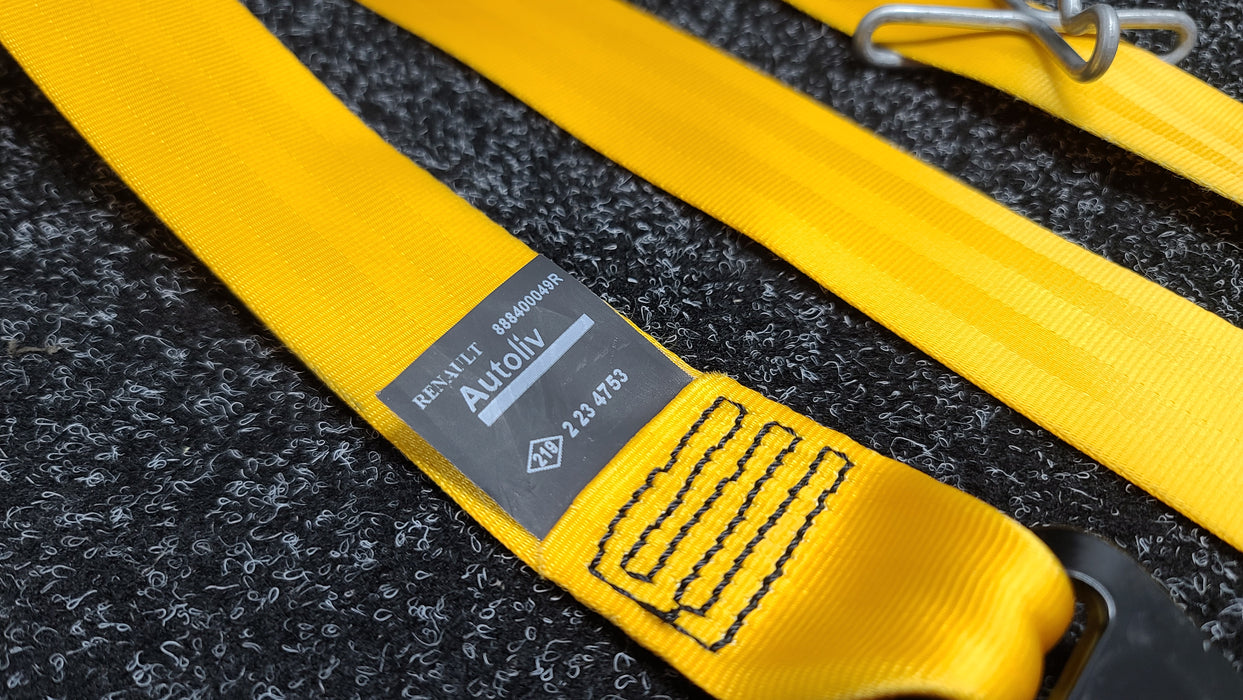 Renault Sport MK3 Megane Yellow Seat Belt Set Front and Rear RS 250 265 275 X95 Autoliv 888400049R