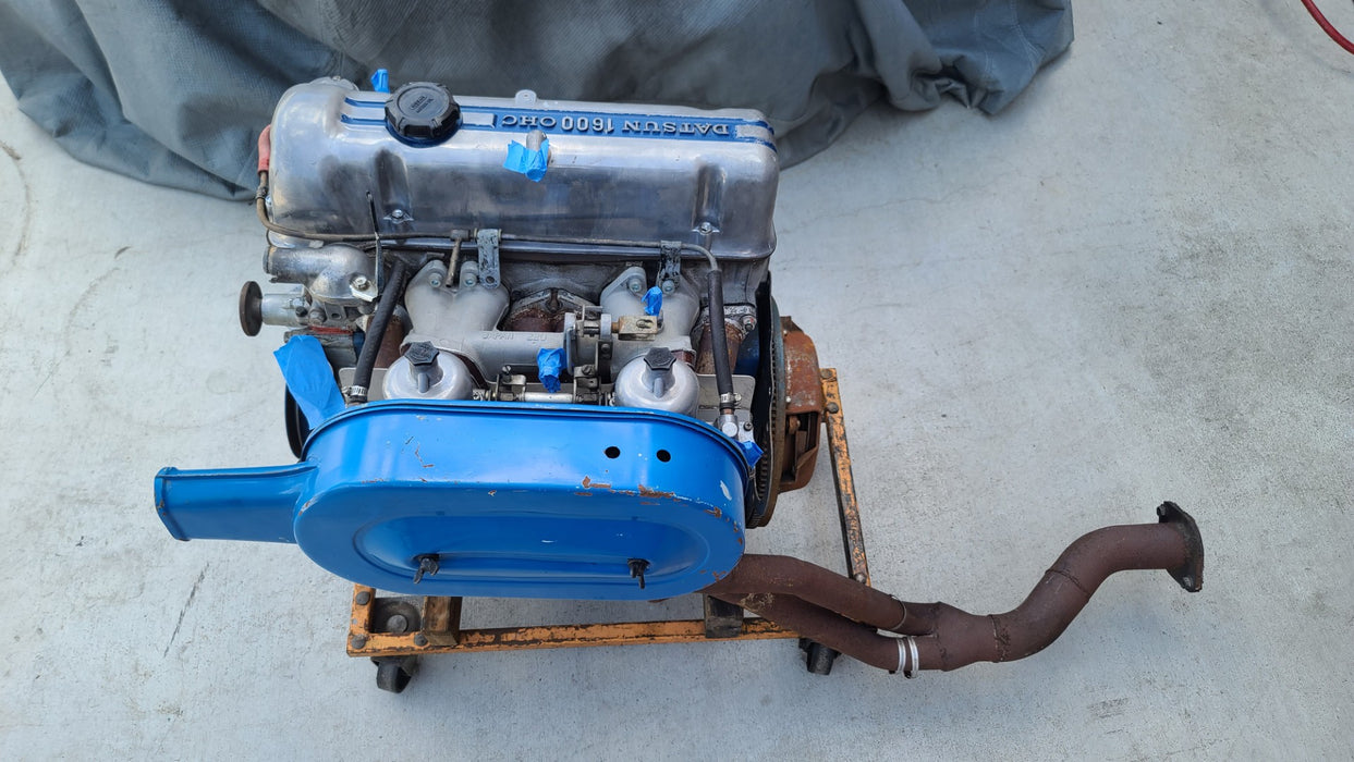 Datsun 1600 SSS 510 Bluebird 1600cc 219 Engine + SU Carburetor + Clutch and Flywheel + Extractors