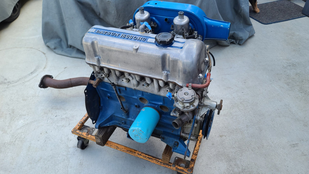 Datsun 1600 SSS 510 Bluebird 1600cc 219 Engine + SU Carburetor + Clutch and Flywheel + Extractors