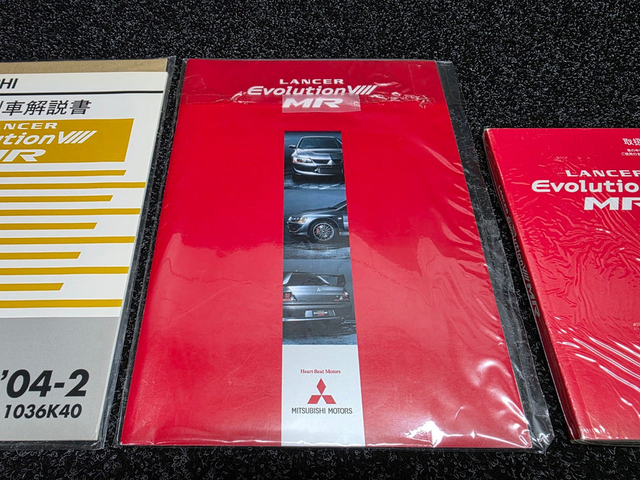 Genuine Original Mitsubishi Evolution Lancer CT9A 8MR Owner's Manual + Maintenance Supplement + Genuine Accessories Catalog + RALLIART Options Brochure