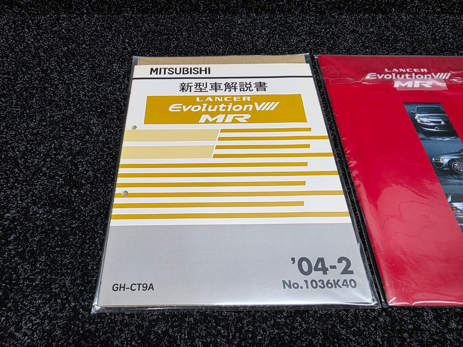 Genuine Original Mitsubishi Evolution Lancer CT9A 8MR Owner's Manual + Maintenance Supplement + Genuine Accessories Catalog + RALLIART Options Brochure