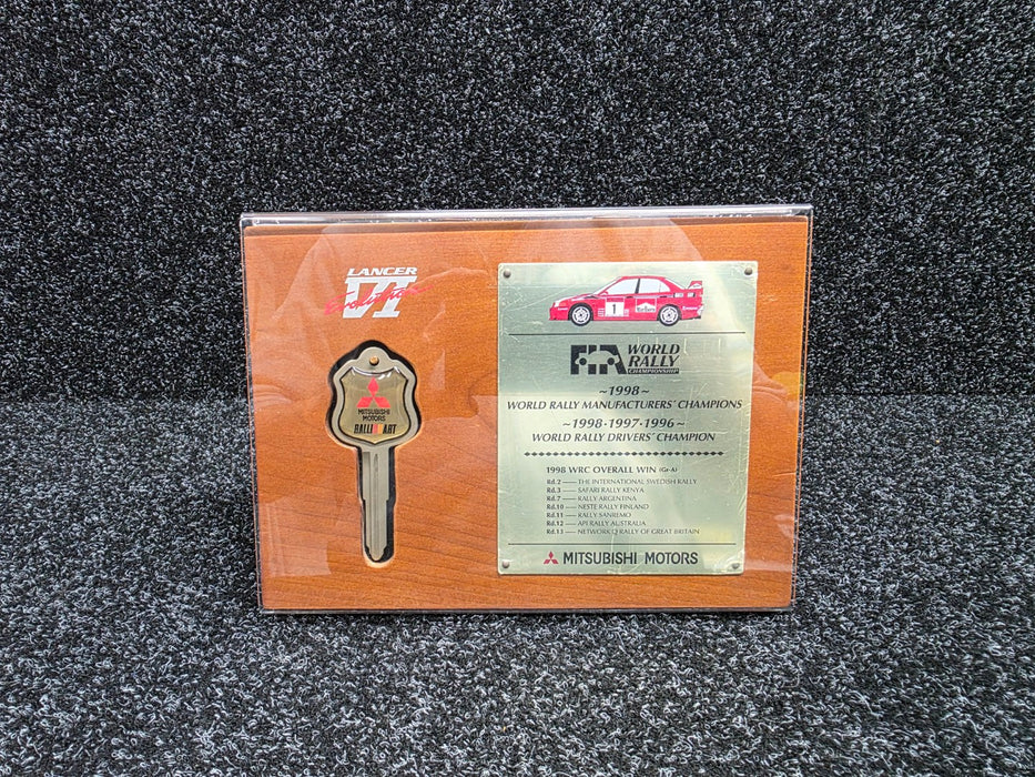 Mitsubishi Lancer Evolution VI CP9A RALLIART WRC Key Plaque Manufacturer's and Driver's Championship