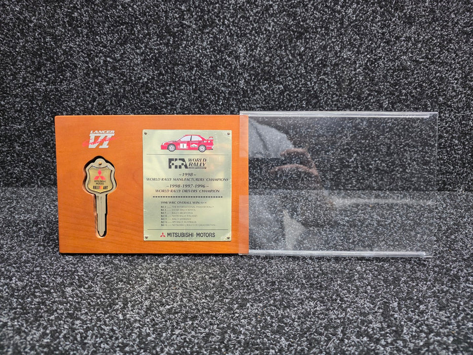 Mitsubishi Lancer Evolution VI CP9A RALLIART WRC Key Plaque Manufacturer's and Driver's Championship