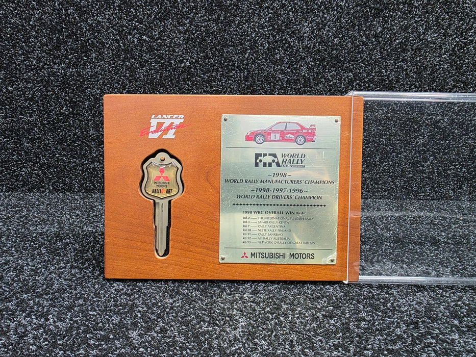 Mitsubishi Lancer Evolution VI CP9A RALLIART WRC Key Plaque Manufacturer's and Driver's Championship