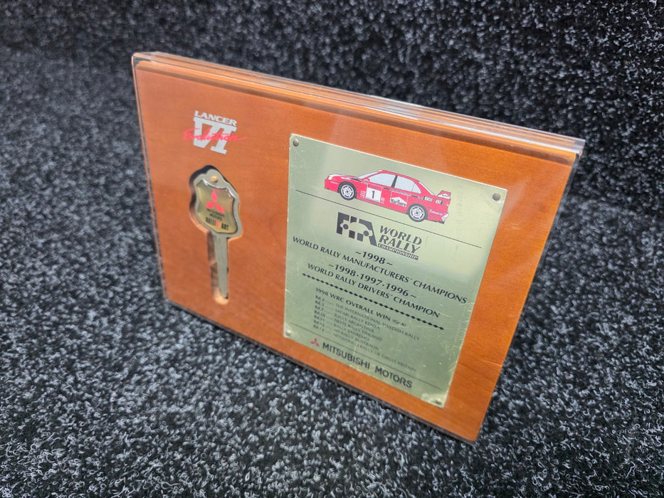 Mitsubishi Lancer Evolution VI CP9A RALLIART WRC Key Plaque Manufacturer's and Driver's Championship