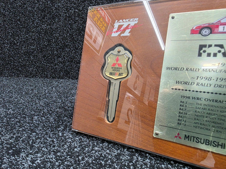 Mitsubishi Lancer Evolution VI CP9A RALLIART WRC Key Plaque Manufacturer's and Driver's Championship