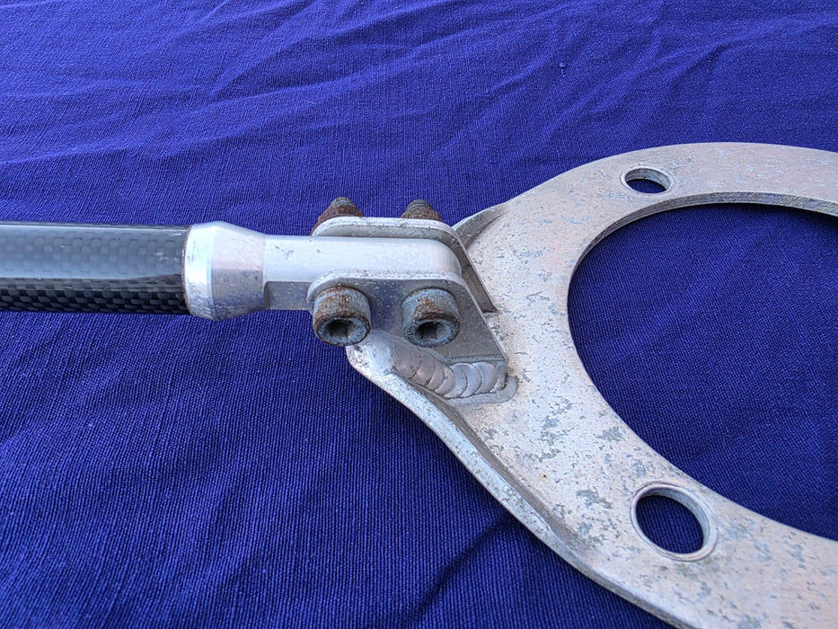 USED Genuine Mitsubishi Option Carbon Fiber / Fibre + Aluminium Strut Brace FRONT ONLY Evo 4 5 6 TME MZ568502 CN9A CP9A