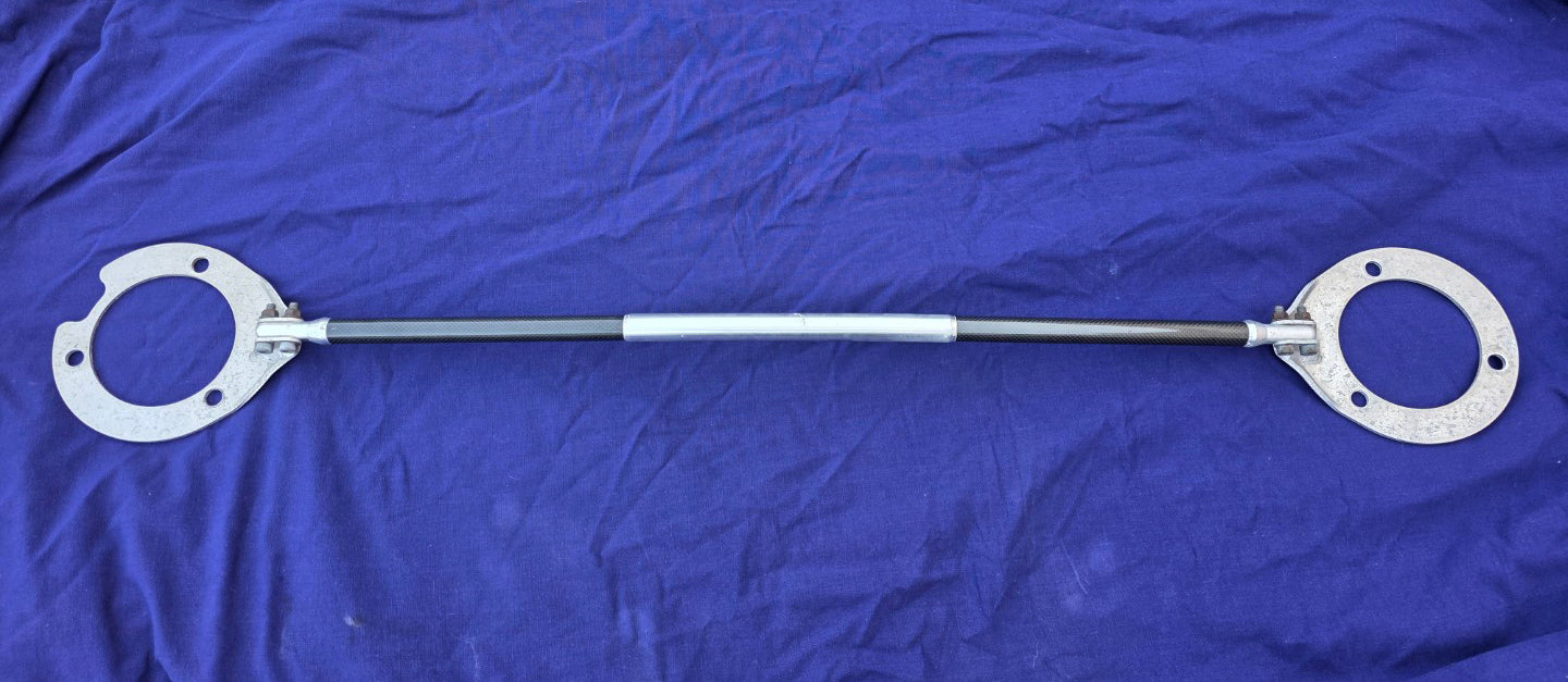 USED Genuine Mitsubishi Option Carbon Fiber / Fibre + Aluminium Strut Brace FRONT ONLY Evo 4 5 6 TME MZ568502 CN9A CP9A