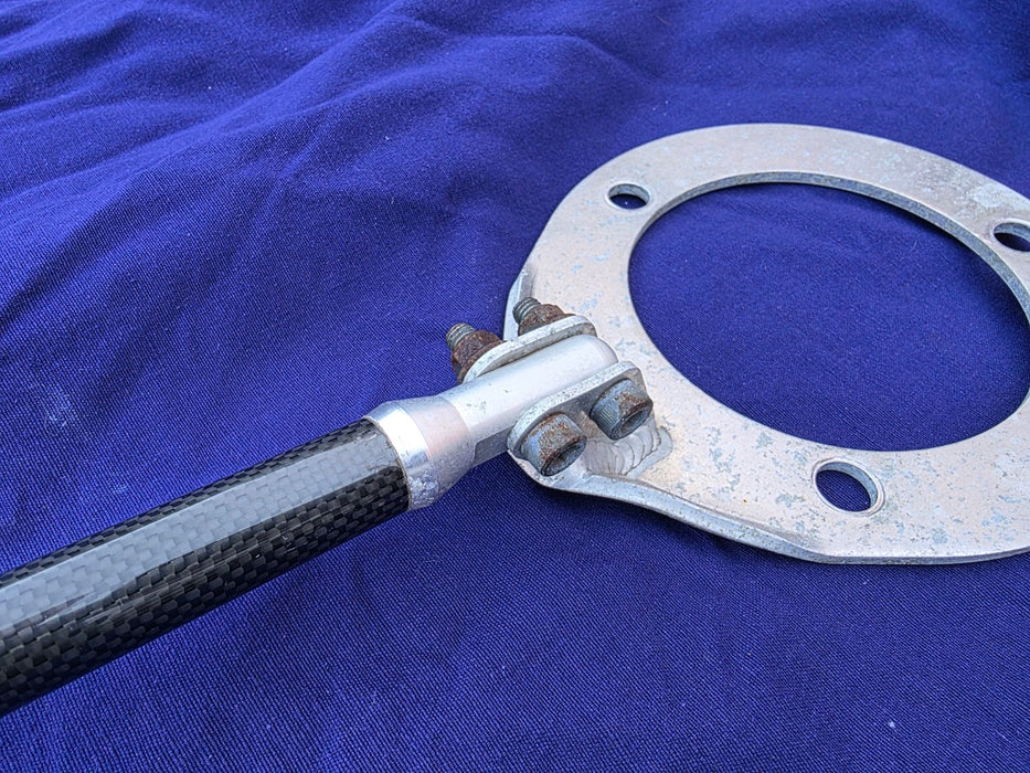 USED Genuine Mitsubishi Option Carbon Fiber / Fibre + Aluminium Strut Brace FRONT ONLY Evo 4 5 6 TME MZ568502 CN9A CP9A