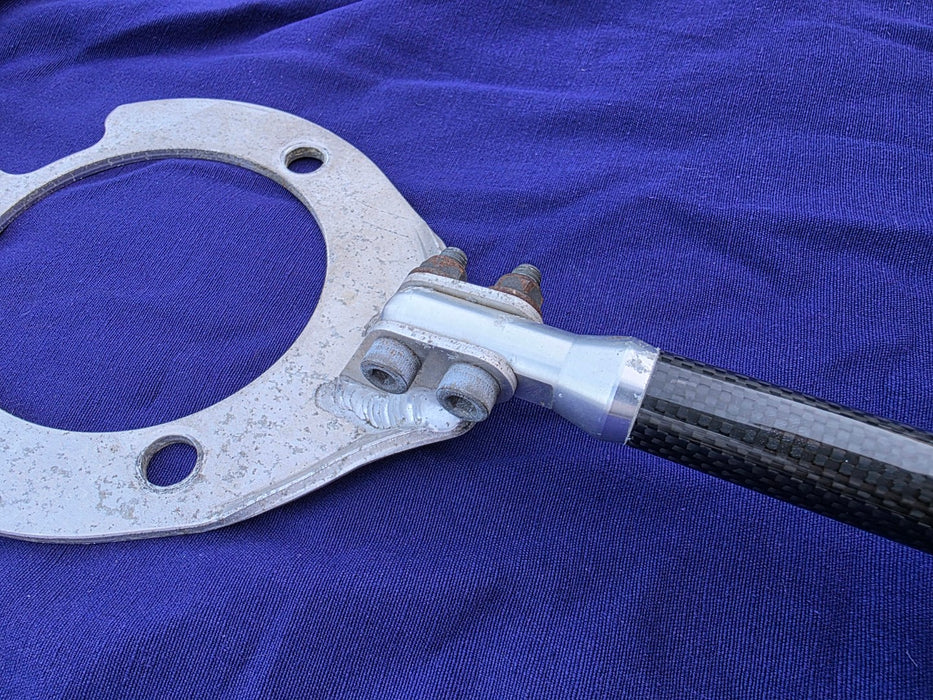 USED Genuine Mitsubishi Option Carbon Fiber / Fibre + Aluminium Strut Brace FRONT ONLY Evo 4 5 6 TME MZ568502 CN9A CP9A