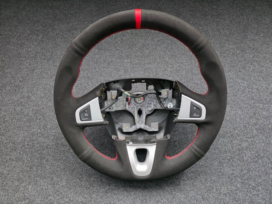 Renault Sport Megane Steering Wheel MK3 RS 250 265 275 Recovered Black Suede Red Stitch