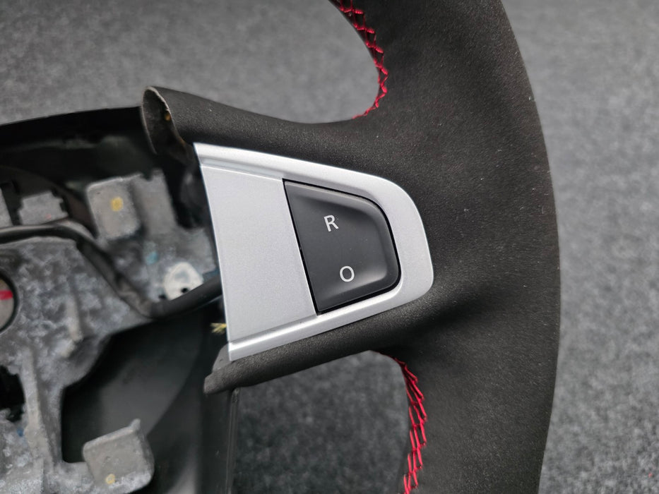 Renault Sport Megane Steering Wheel MK3 RS 250 265 275 Recovered Black Suede Red Stitch