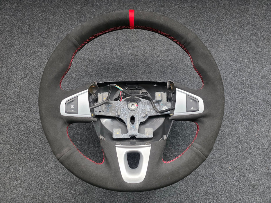 Renault Sport Megane Steering Wheel MK3 RS 250 265 275 Recovered Black Suede Red Stitch