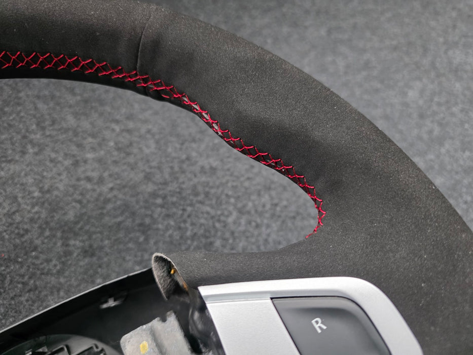 Renault Sport Megane Steering Wheel MK3 RS 250 265 275 Recovered Black Suede Red Stitch