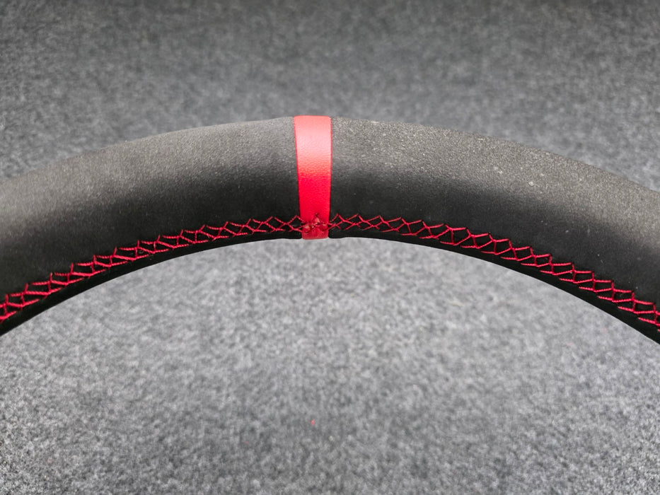 Renault Sport Megane Steering Wheel MK3 RS 250 265 275 Recovered Black Suede Red Stitch