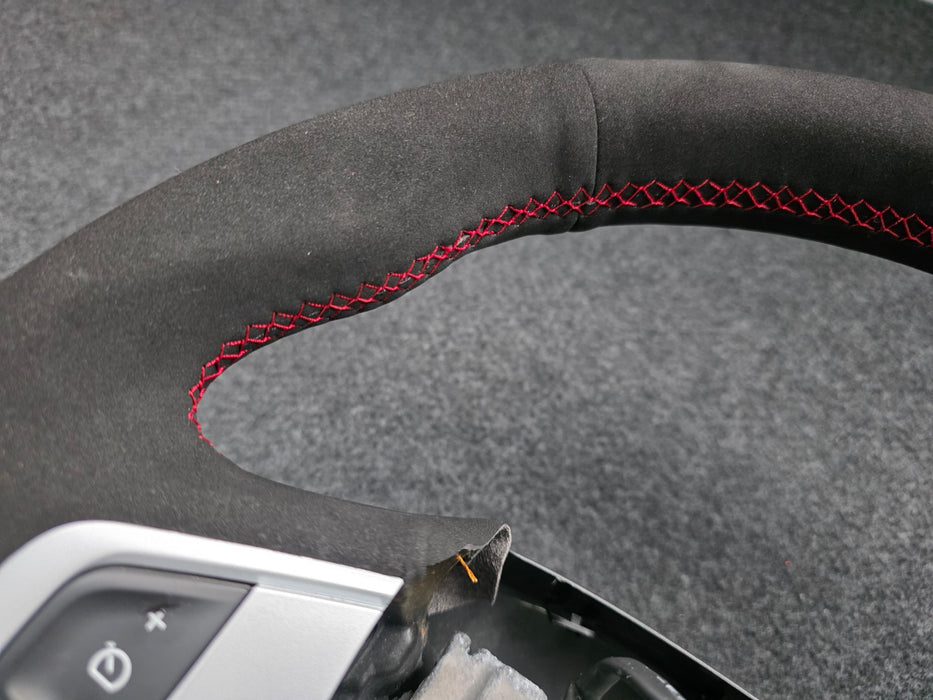 Renault Sport Megane Steering Wheel MK3 RS 250 265 275 Recovered Black Suede Red Stitch