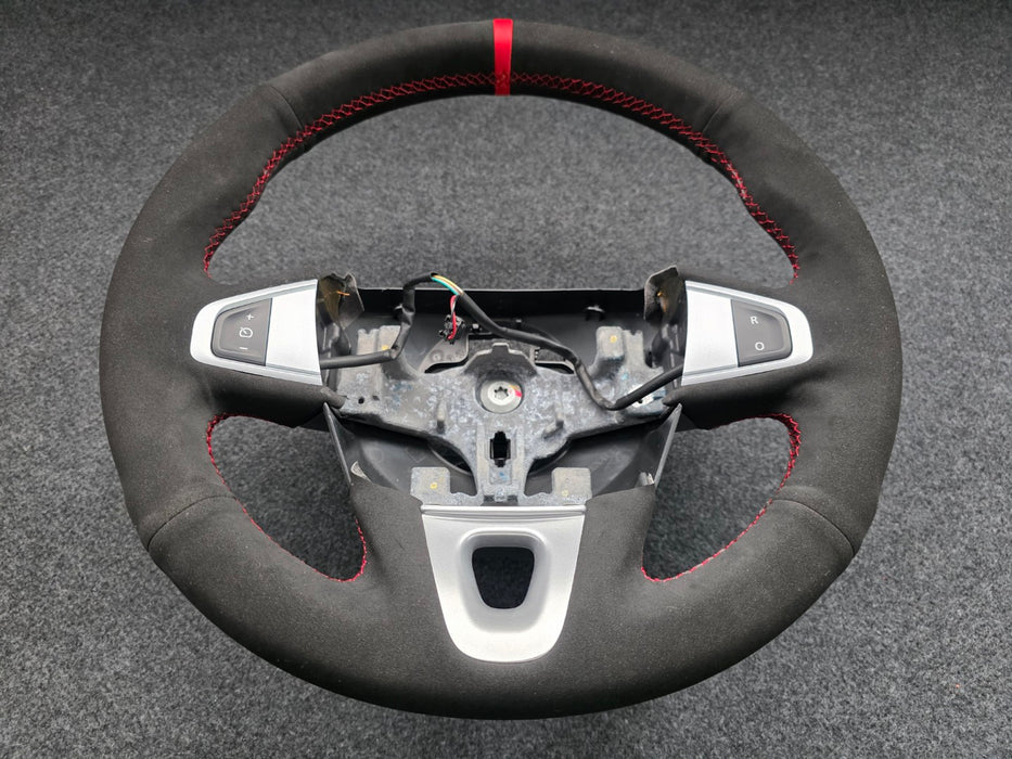 Renault Sport Megane Steering Wheel MK3 RS 250 265 275 Recovered Black Suede Red Stitch