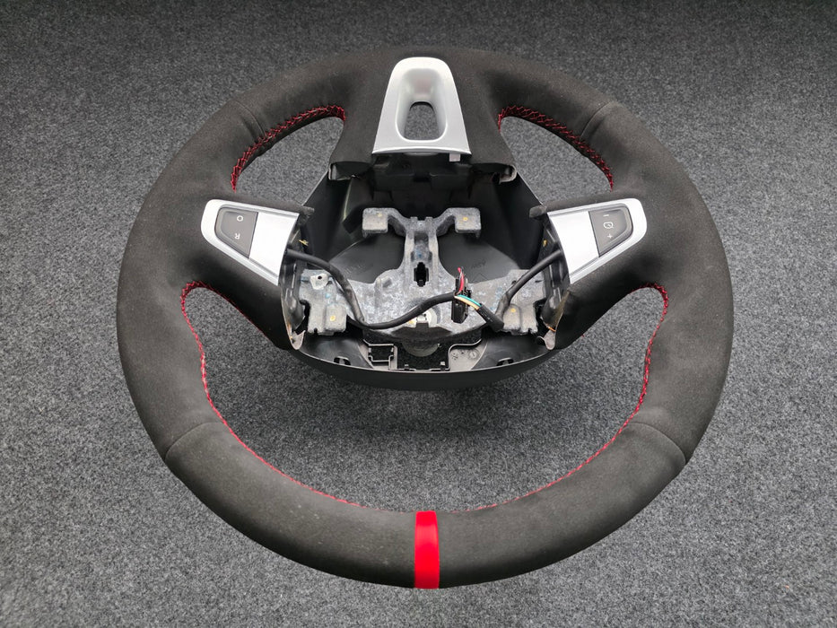 Renault Sport Megane Steering Wheel MK3 RS 250 265 275 Recovered Black Suede Red Stitch