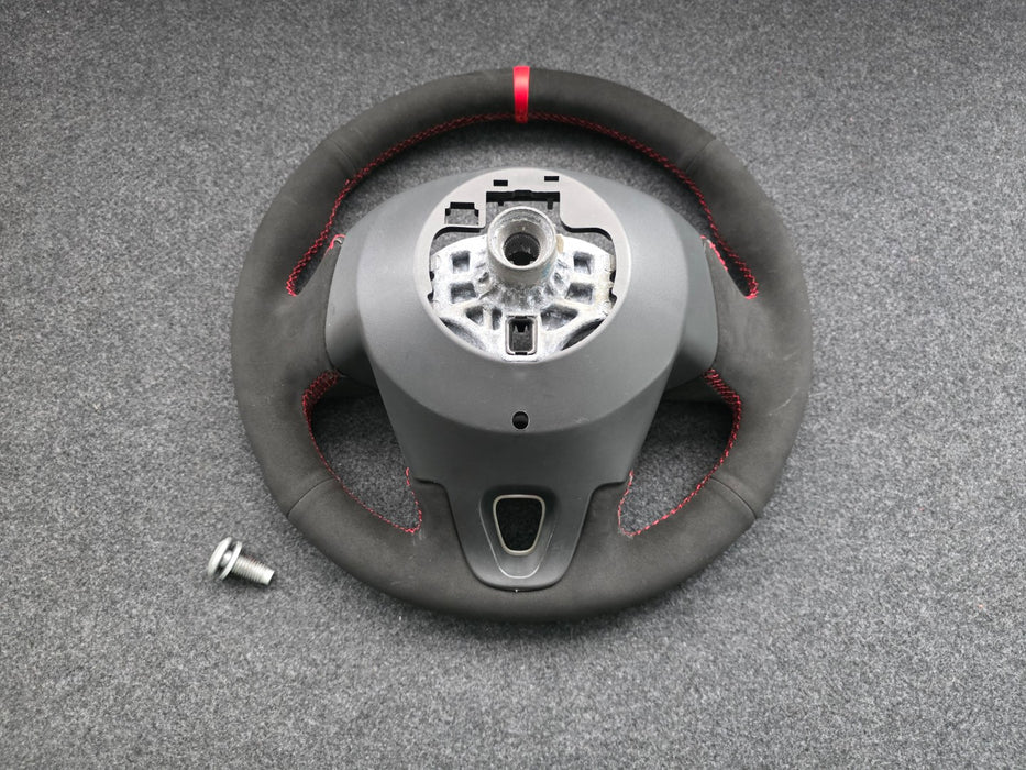 Renault Sport Megane Steering Wheel MK3 RS 250 265 275 Recovered Black Suede Red Stitch