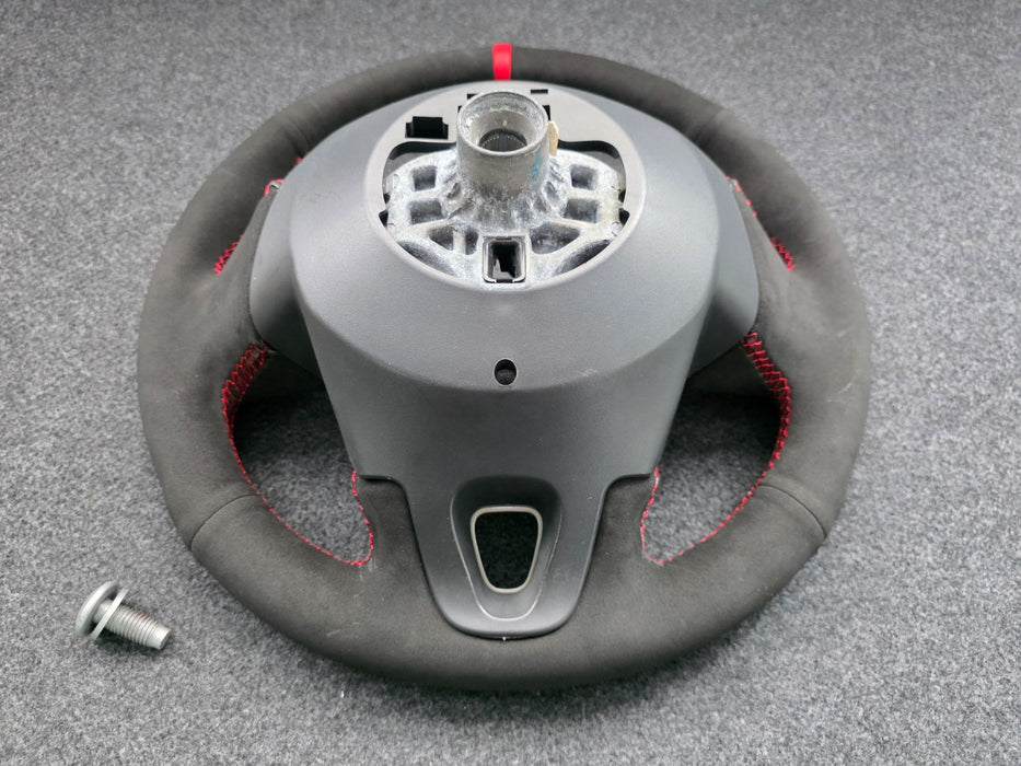 Renault Sport Megane Steering Wheel MK3 RS 250 265 275 Recovered Black Suede Red Stitch