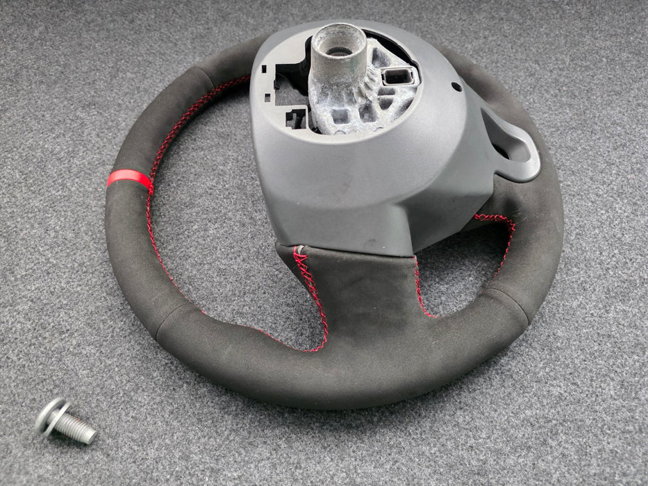 Renault Sport Megane Steering Wheel MK3 RS 250 265 275 Recovered Black Suede Red Stitch