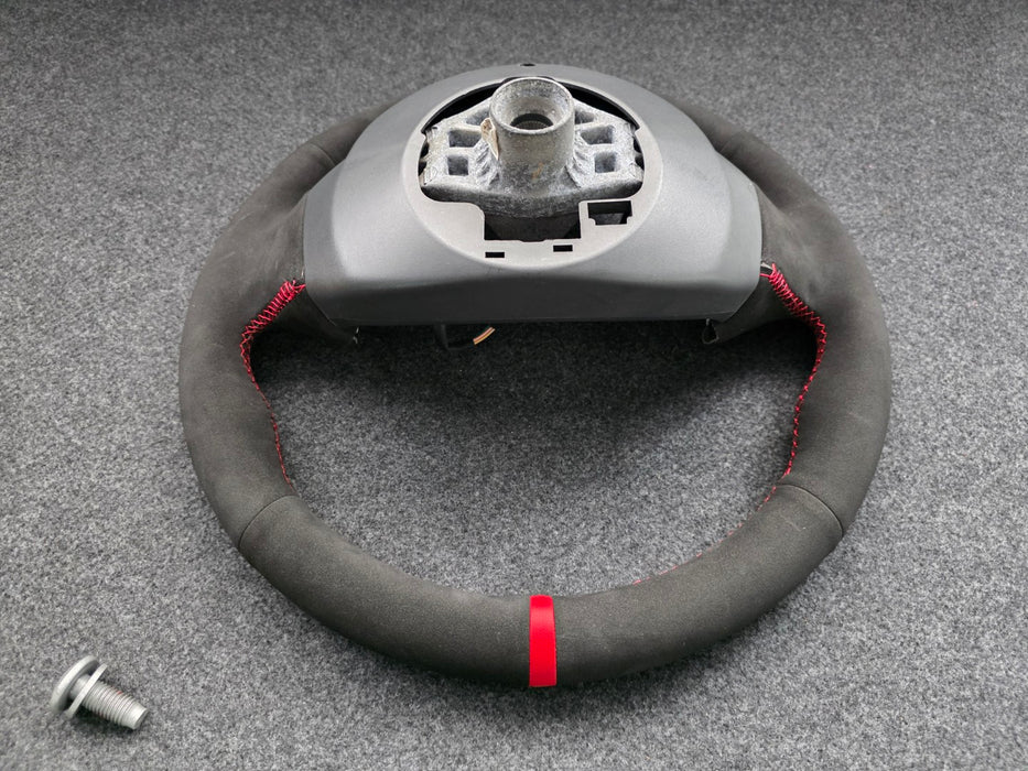 Renault Sport Megane Steering Wheel MK3 RS 250 265 275 Recovered Black Suede Red Stitch