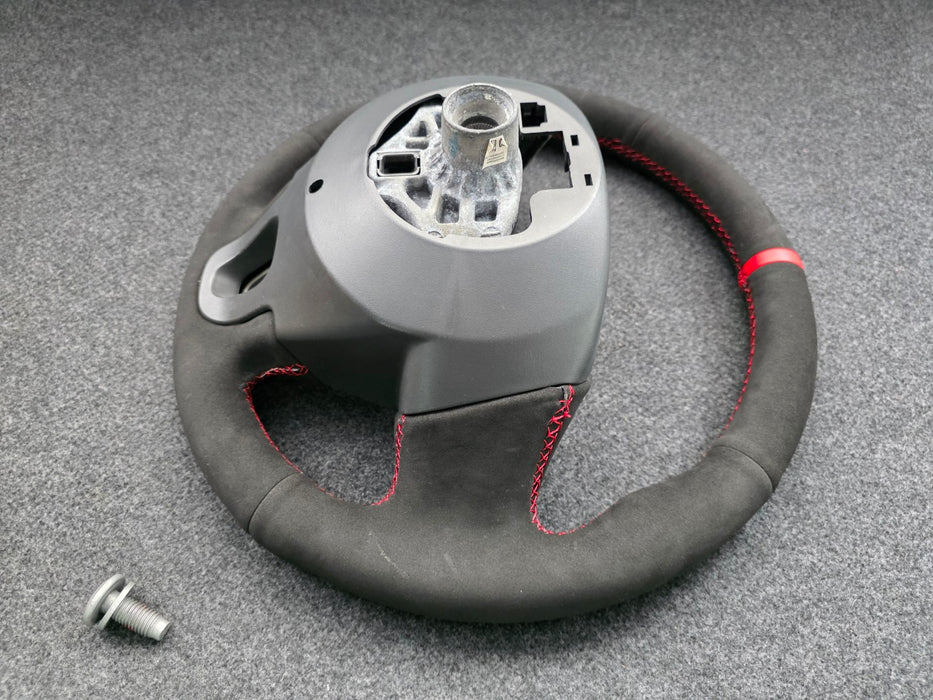 Renault Sport Megane Steering Wheel MK3 RS 250 265 275 Recovered Black Suede Red Stitch