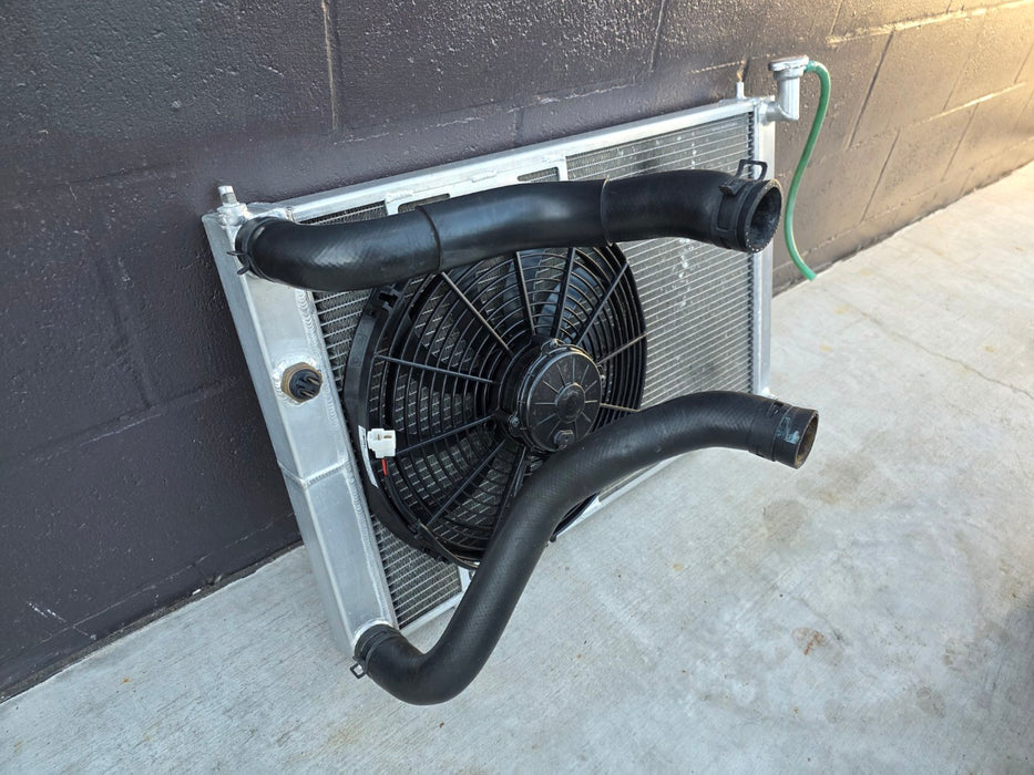 Mitsubishi Lancer Evolution CN9A / CP9A Custom Racing Radiator Kit SPAL Cooling Fan 50mm SARD Racing Core 2 Pass Evo 4 5 6 TME
