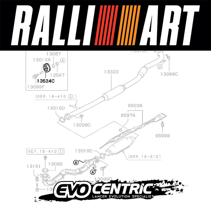 RALLIART New Genuine Uprated Exhaust Muffler Hanger (A and "O Ring" Type) RA431634K1 / MN580222 - Mitsubishi Lancer Evolution 4 5 6 TME 7 8 9 10 CN9A CP9A CT9A CZ4A