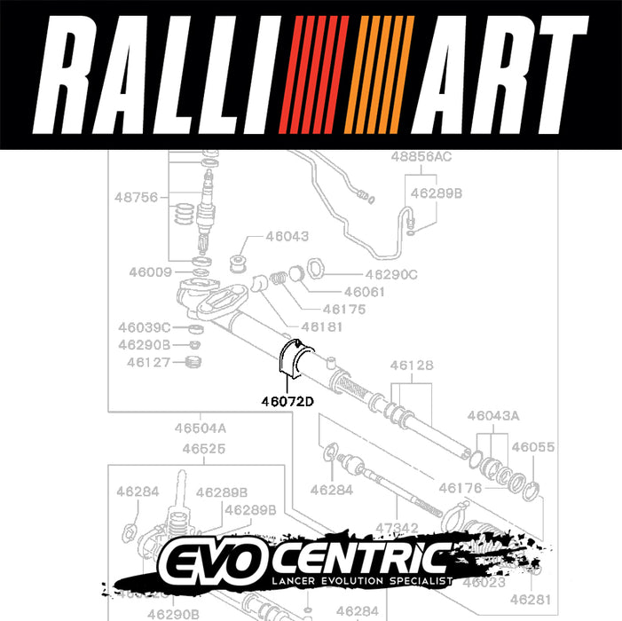 RALLIART New Genuine Uprated Front Steering Rack Box Bush Rubber RA510407K1 - Mitsubishi Lancer Evolution 7 8 9 CT9A