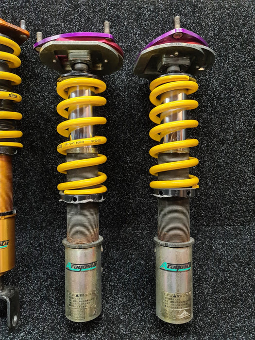 Aragosta / アラゴスタ Type S Coil Over Suspension with HKS 2 Way Adjustable Strut Tops - Evo 4 5 6 TME - CN9A CP9A