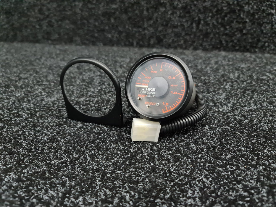 HKS Electronic Compound Boost Meter 60mm Amber/Black