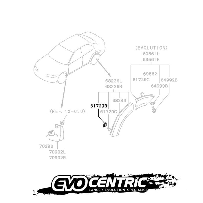 Flare Over Fender Metal Clip MR412658 - CP9A