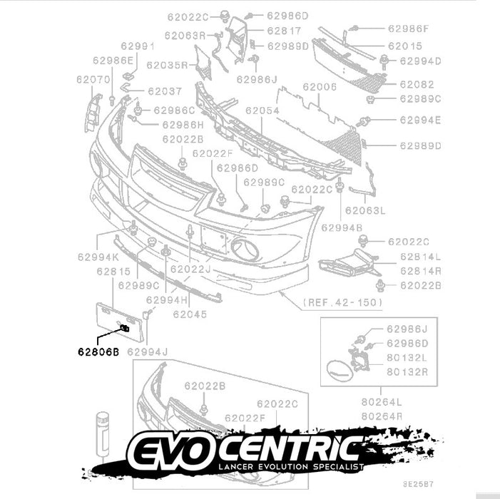 Front Number Plate Clips - CN9A CP9A CT9A